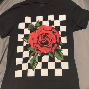 checkered rose tshirt